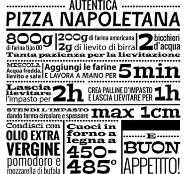 Adesivo Ricetta Pizza - TenStickers