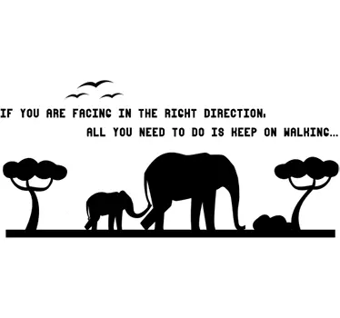 Adesivo sagoma elefante e frase - TenStickers