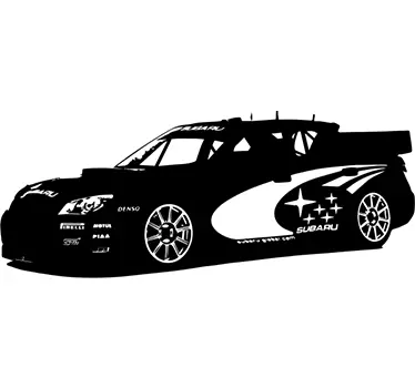 Adesivo sagoma macchina rally Subaru - TenStickers