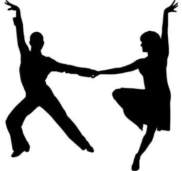 Adesivo silhouette coppia ballo latino - TenStickers