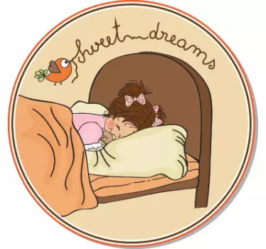 Adesivo testata letto sogni d'oro bambino che dorme - TenStickers