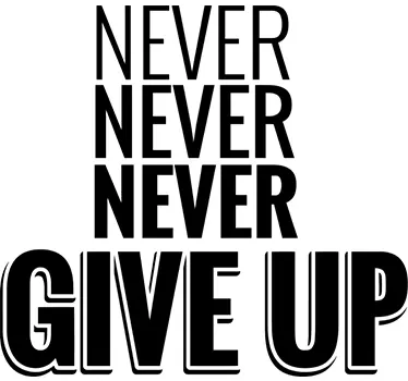 Adesivo testo never give up - TenStickers