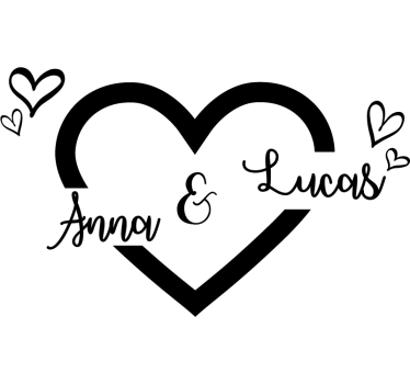 Cuore con nomi sticker di san valentino - TenStickers
