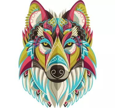 Decorazione della parete del soggiorno lupo tribale - TenStickers
