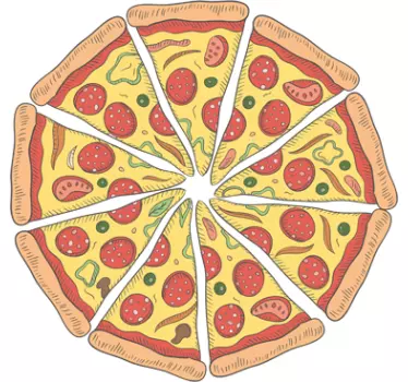 Orologio adesivo pizza - TenStickers