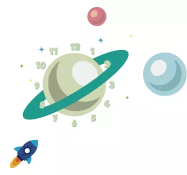 Orologio adesivo spaziale - TenStickers