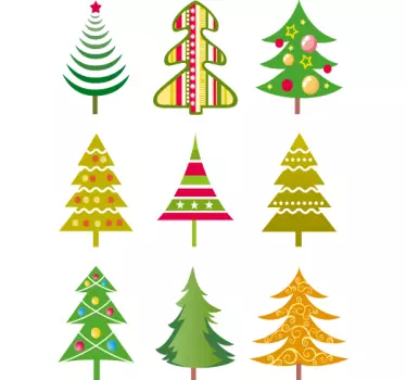 Set stickers alberi di Natale - TenStickers