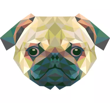 Adesivo 3D cane geometrico - TenStickers