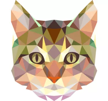 Adesivo 3D gatto geometrico - TenStickers