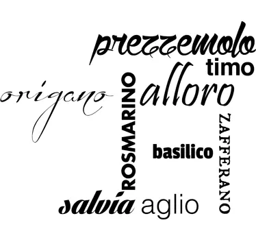 Adesivo muro condimenti italiano - TenStickers
