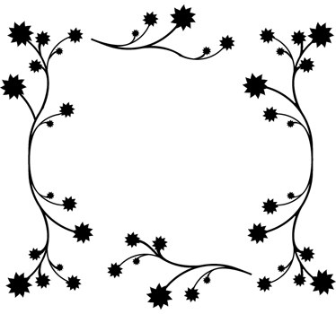 Adesivo muro cornice floreale - TenStickers