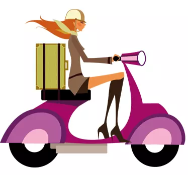 Adesivo muro vespa girl - TenStickers