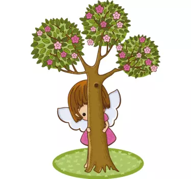 Sticker bambini angelo rosa - TenStickers