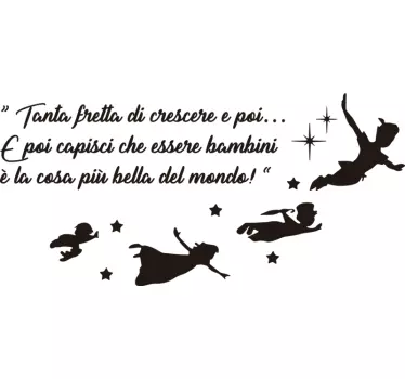 Adesivo murale frase di Peter Pan - TenStickers