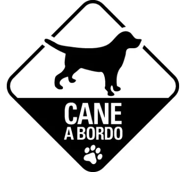 Sticker cane a bordo stilizzato - TenStickers