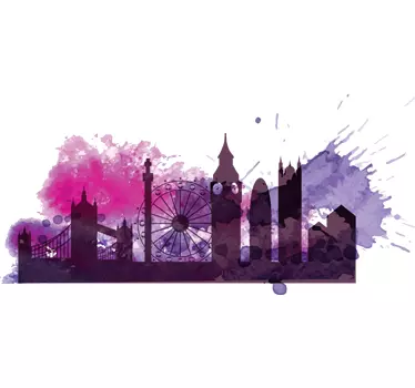 Sticker contorni Londra acquarello - TenStickers