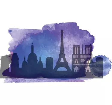 Sticker contorni Parigi acquarello - TenStickers