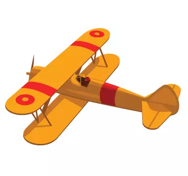 Sticker decorativo biplano giallo - TenStickers