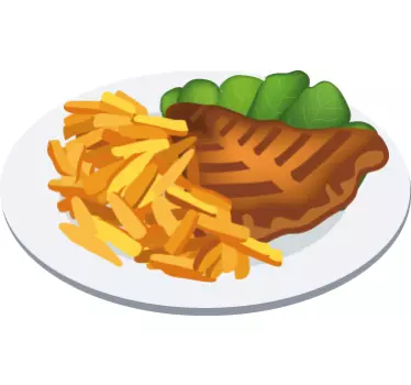 Sticker decorativo bistecca con patatine - TenStickers