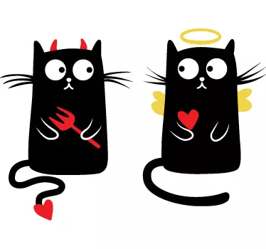 Sticker decorativo buono e cattivo - TenStickers
