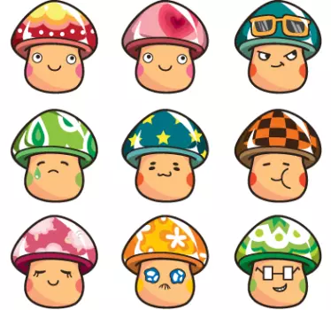 Sticker decorativo collezione funghi - TenStickers