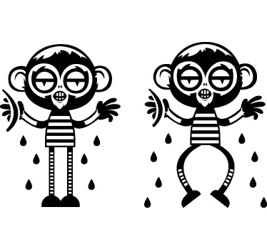 Sticker decorativo coppia di scimmie - TenStickers