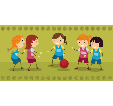 Sticker decorativo cornice amiche basket - TenStickers