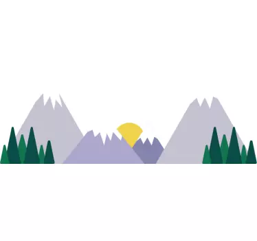 Sticker decorativo disegno montagne - TenStickers