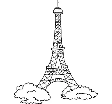 Sticker decorativo disegno Torre Eiffel - TenStickers
