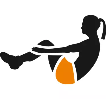 Sticker decorativo esercizio addominali 4 - TenStickers