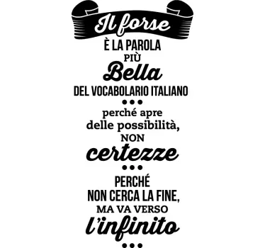Sticker decorativo frase Giacomo Leopardi - TenStickers