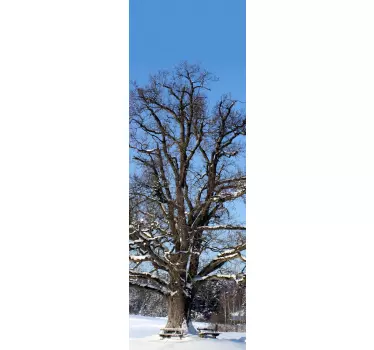 Sticker decorativo frigo albero innevato - TenStickers