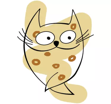 Sticker decorativo gatto a pois - TenStickers