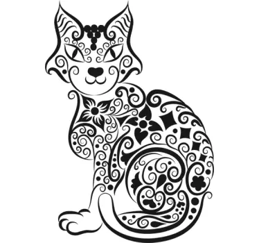 Sticker decorativo gatto astratto - TenStickers