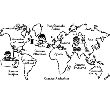 Sticker decorativo giro intorno al mondo - TenStickers