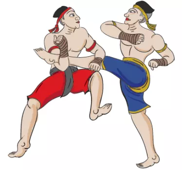 Sticker decorativo illustrazione kick boxing - TenStickers