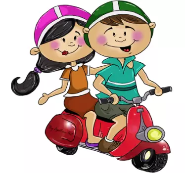 Sticker decorativo in due in vespa - TenStickers