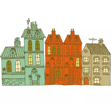 Sticker decorativo insieme edifici - TenStickers