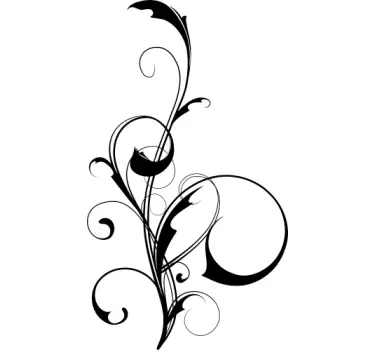 Sticker decorativo linea floreale stilizzata - TenStickers