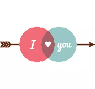 Sticker decorativo love you retrò - TenStickers
