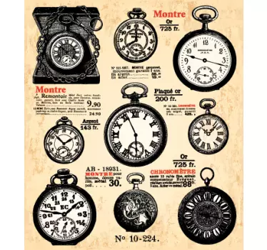 Sticker decorativo manifesto orologi vintage - TenStickers
