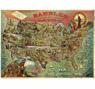 Sticker decorativo mappa Stati Uniti old - TenStickers