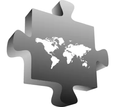 Sticker decorativo mappamondo puzzle - TenStickers