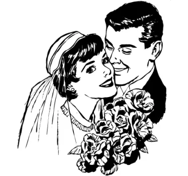 Sticker decorativo matrimonio vintage - TenStickers