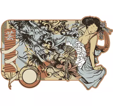 Sticker decorativo modernismo giapponese - TenStickers