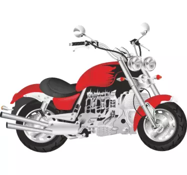 Sticker decorativo moto rossa - TenStickers