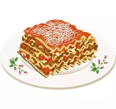 Sticker decorativo porzione lasagne - TenStickers