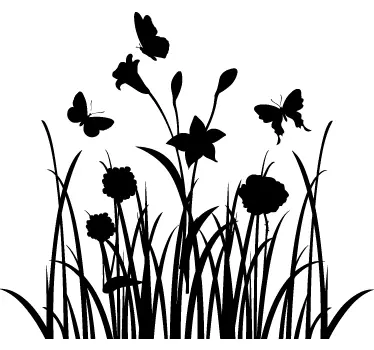 Sticker decorativo prato con farfalle - TenStickers