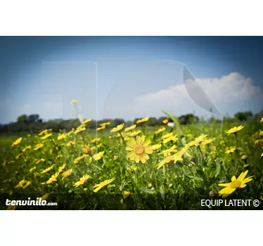 Sticker decorativo prato fiori gialli - TenStickers