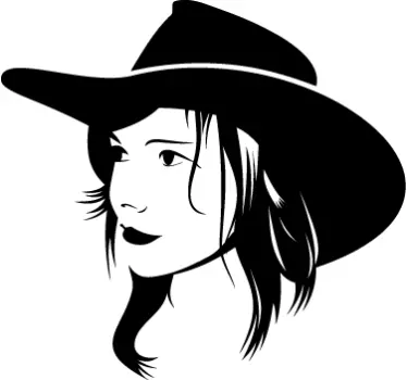 Sticker decorativo ragazza cowgirl - TenStickers